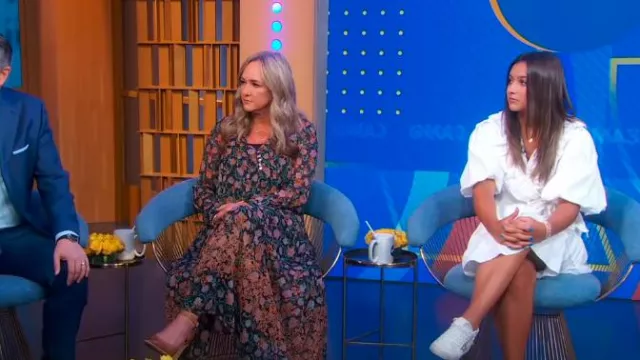 En Saison Lorena Ruffle Wrap Minidress worn by Elliston Berry as seen in Good Morning America on June 19, 2024
