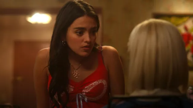 BDG Angel Ruched Tank Top worn by Noa Olivar (Maia Reficco) as seen in Pretty Little Liars: Original Sin (S02E07)