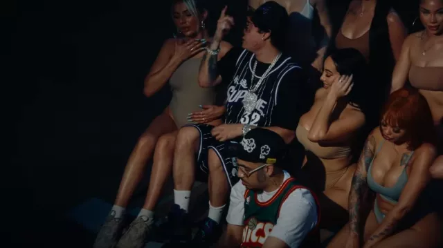 Nike White Everyday Crew Socks worn by Ohgeesy in Shoreline Mafia - Work (OHGEESY & FENIX FLEXIN) [Official Music Video]