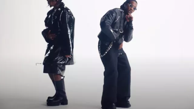 Rick Owens Pantalon Belas Noir Large Leg porté par Offset en Offset x Gunna - Style Rare