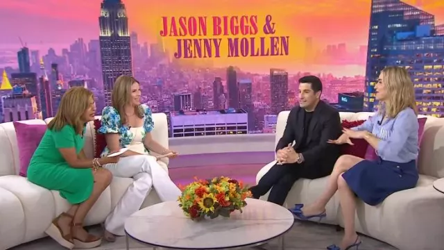 Zara Satin Effect High Heel Shoes worn by Jenny Mollen as seen in Today on June 27, 2024