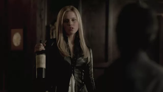 Clothing from The Vampire Diaries: Rebekah Mikaelson (Claire Holt) is wearing Black leather jacket in season 3, Episode 17