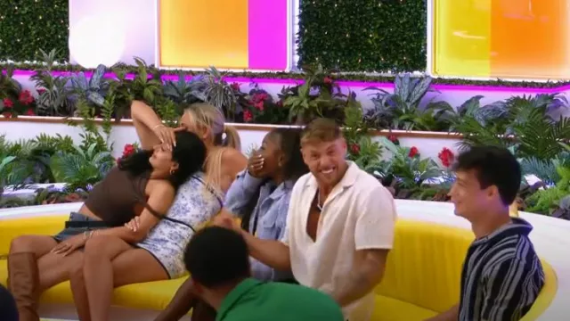With Jean Sabrin Dress worn by Olivia Walker as seen in Love Island  (S06E19)