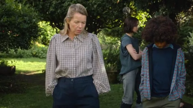 Lollys Laundry Twilight Check Shirt, Multi worn by Leanne Amobi (Anna Maxwell Martin) as seen in A Good Girl's Guide to Murder (S01E05)