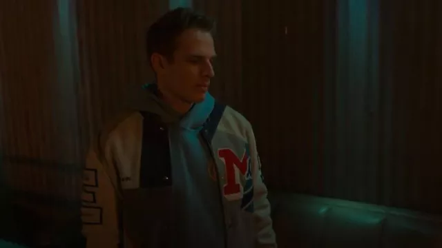 Amiri Vintage Patchwork Wool-Blend Bomber Jacket worn by Brayden Weston (Gianni Paolo) as seen in Power Book II: Ghost (S04E05)