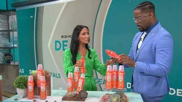 Minivestido cruzado de Zadig & Voltaire Jacquard-Star usado por Elizabeth Werner visto en CBS Mornings el 21 de junio de 2024