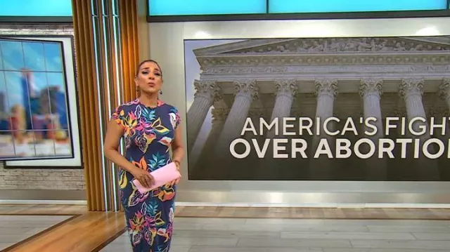 Tori Richard Honolulu Sheath Dress worn by Michelle Miller as seen in CBS Mornings on June 24, 2024
