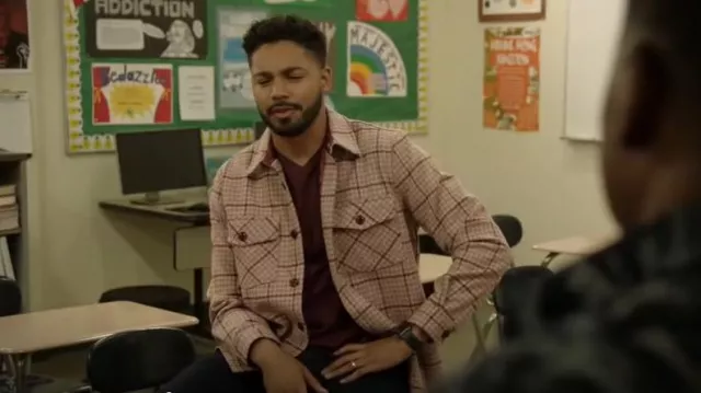 Portuguese Flannel Todder Prince of Wales Checked Wool-Tweed Overshirt worn by Jordan Baker (Michael Evans Behling) as seen in All American (S06E14)