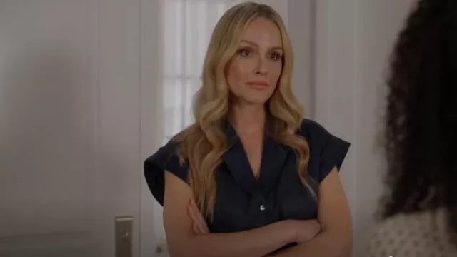 Callas Milano Brando Sleeveless Button-Down Shirt worn by Laura Fine-Baker (Monet Mazur) as seen in All American (S06E14)