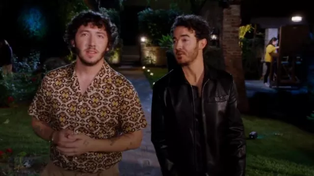 Les Deux Print Shirt worn by Frankie Jonas as seen in Claim to Fame (S03E01)
