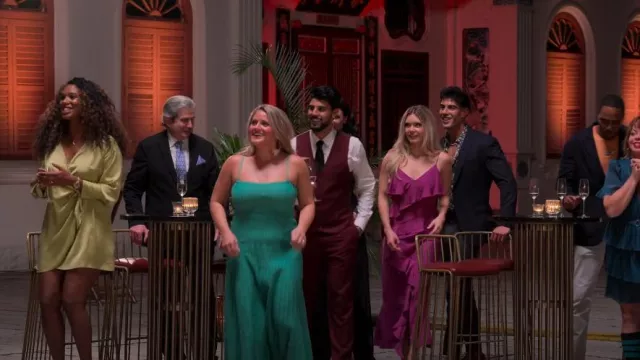 Show Po Donissa Midi Dress worn by Ryan Warner as seen in The Mole (S02E10)