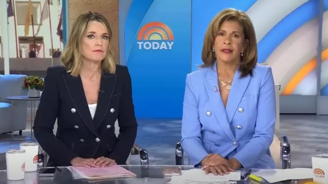 Veronica Beard Miller Double Breasted Dickey Jacket worn by Hoda Kotb as seen in Today  with Hoda & Jenna on July 15, 2024