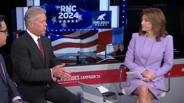 Michael Kors Collection Stretch Wool Blend Crepe Shift Dress worn by Norah O'Donnell as seen in CBS Evening News on July 15, 2024