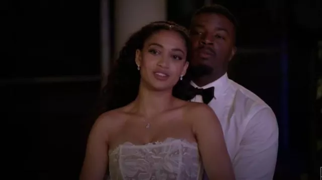 Fleur Du Mal Floral-lace Corset Top worn by Olivia Baker (Samantha Logan) as seen in All American (S06E15)