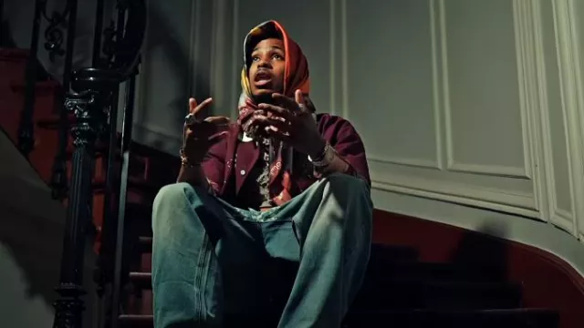 Kidsuper Studios Burgundy Nude Stitched Shirt worn by DDG in DDG - She