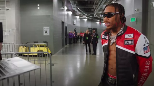 Givenchy Racing Leather Jacket worn by Justin Jefferson as seen in ...