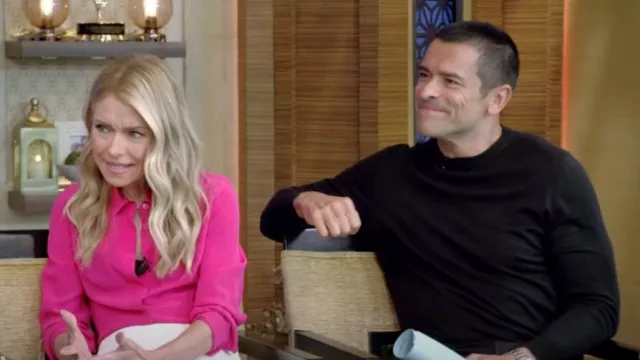 Stella McCartney Willow Silk Crepe de Chine Shirt worn by Kelly Ripa as seen in LIVE with Kelly and Mark on July 19, 2024