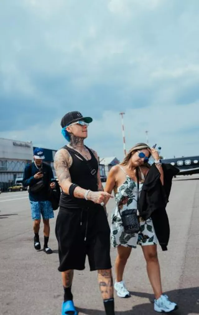 Balenciaga White Mirrored Ski Rectangle Sunglasses worn by Blessd on the Instagram account @blessd