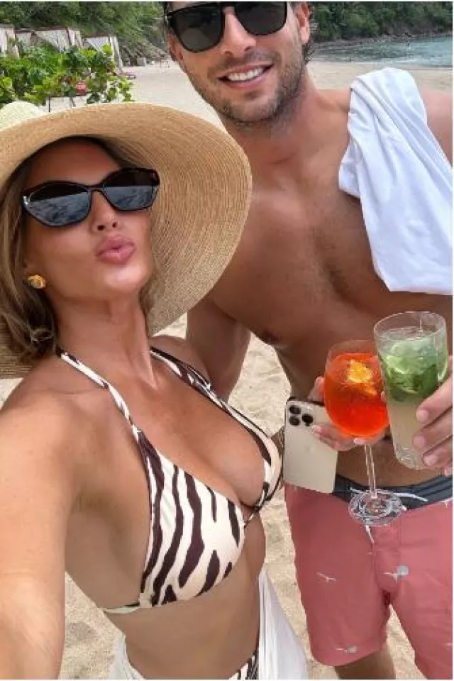 Cupshe Jojo Saddleback Triangle Bikini Top & Ultra Cheeky Bottoms Set worn by Madison LeCroy on her Instagram Story on July 5, 2024