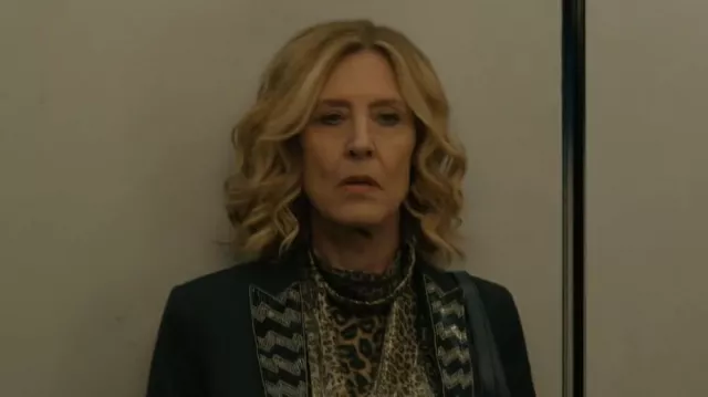 The Kooples Leopard Print Scarf worn by Sheryl Luria (Christine Lahti) as seen in Evil (S04E10)