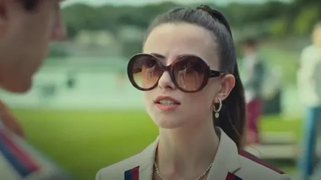 Max Mara Round Sunglasses worn by Emilia Krawietz (Ane Rot) as seen in Elite (S08E01)