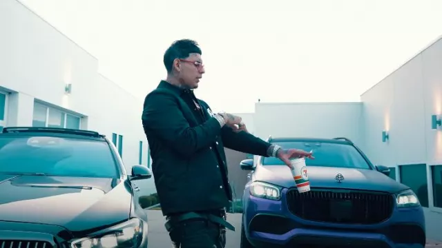 Amiri Black & White-MA Coach Jacket worn by DeeBaby in DeeBaby - Malibu Baby