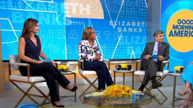 Hinson Wu Reese Abstract Geo Printed Top worn by Robin Roberts as seen in Good Morning America on  July 30, 2024
