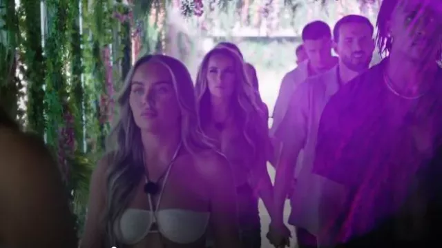 Tahiti Underwired Halterneck Bikini Top in Pearl White worn by Samantha Kenny as seen in Love Island (S11E56)