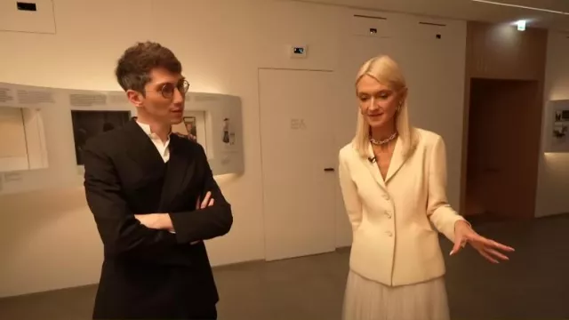 Dior Pleated Mid-Length Skirt in Ecru worn by Zanna Roberts Rassi as seen in Today on August 1, 2024