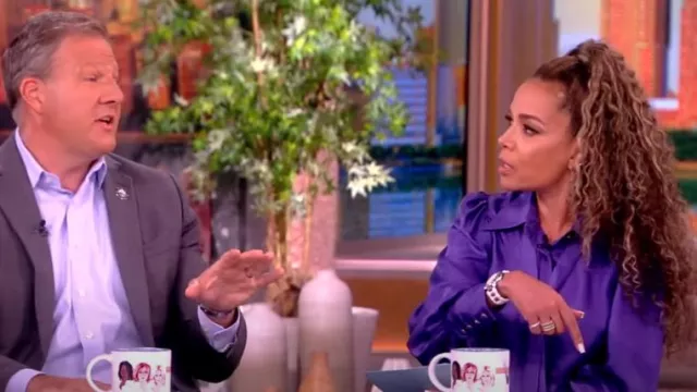 Zimmermann Natura Blouson Shirt worn by Sunny Hostin as seen in The View on August 1, 2024