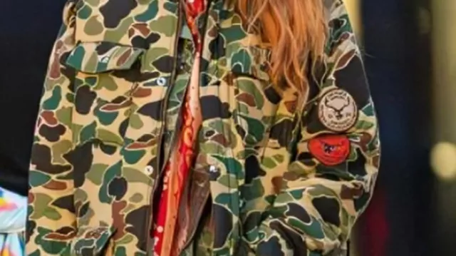 It Ends with Us Outfits: Blake Lively is wearing Camouflage Print Jacket on the set of the movie