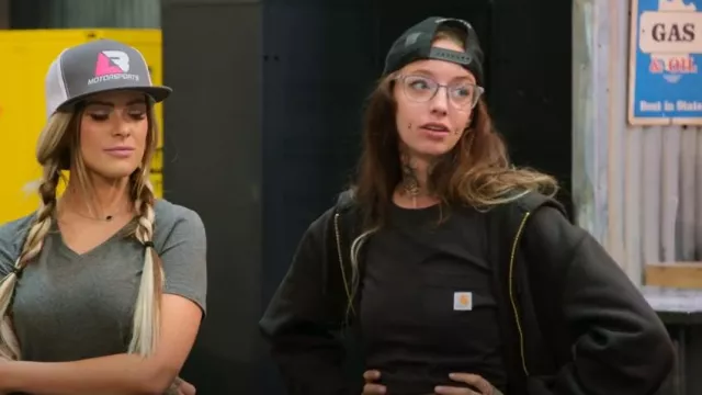 Carhartt Men's Rain Defender Relaxed Fit Midweight Sherpa-Lined Full-Zip Sweatshirt worn by Shayna Guy as seen in Resurrected Rides (S01E07)