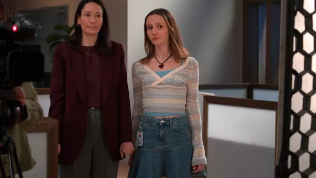 Kimchi Blue Rosario Pointelle Sweater worn by Georgia (Iris Apatow) as seen in Unstable (S02E06)