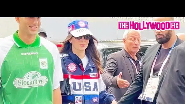 Kendall Jenner is wearing Olympics Team USA Jacket at the 2024 Paris Olympics Games