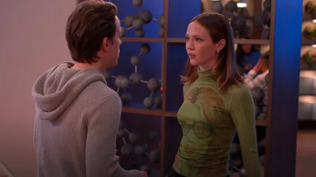 Urban Outfitters Sierra Mock Neck Photo-Real Top worn by Georgia (Iris Apatow) as seen in Unstable (S02E08)