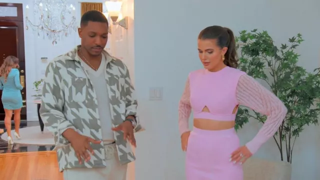 Hervé Léger Bandage Jupe côtelée panachée portée par Jessica Markowski vue dans Owning Manhattan (S01E08)