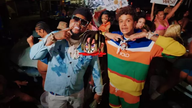Gafas de sol Louis Vuitton Hawaiian Surfin Monogram 'Cyclone' usadas por BossMan Dlow en Luh Tyler - 2 Slippery (feat. Bossman Dlow) [Video musical oficial]