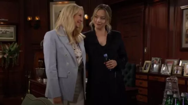 The Kooples Monty Sateen Dress worn by Hope Logan(Annika Noelle) as seen in The Bold and the Beautiful on July 30, 2024