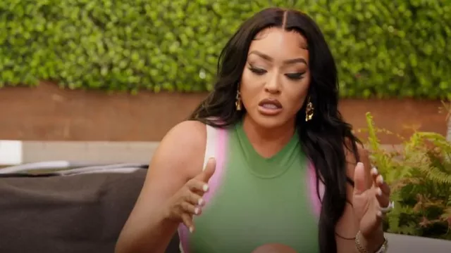 Ph5 Green Brooklyn Wavy Asymmetric Dress worn by Brooke Bailey as seen in  Basketball Wives (S11E20) | Spotern
