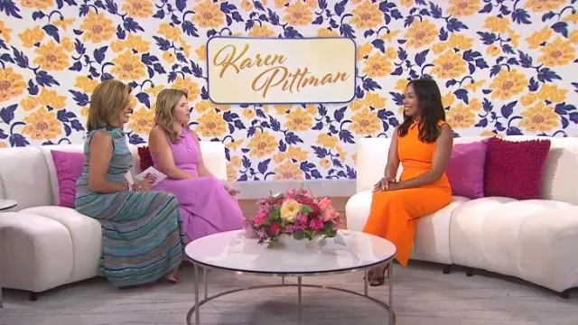 Emilia Wickstead Miles Sleeveless Collared Crepe Midi Dress worn by Karen Pittman as seen in Today with Hoda & Jenna on August 14, 2024