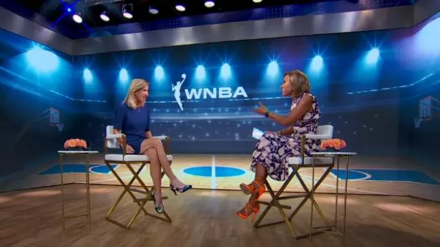 Jimmy Choo Lang Patent Strappy Sandal worn by Robin Roberts as seen in Good Morning America on August 13, 2024