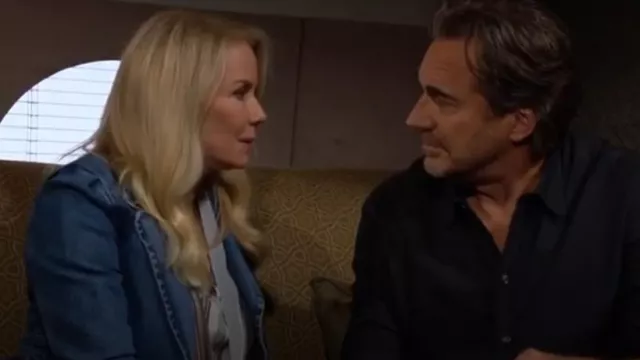 A.L.C. Amelia Denim Jacket worn by Brooke Logan (Katherine Kelly Lang) as seen in The Bold and the Beautiful on August 7, 2024