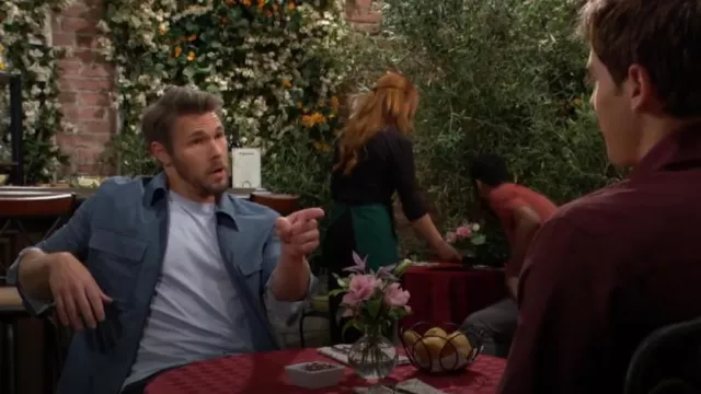 Chemise Reiss Hylo portée par Liam Spencer (Scott Clifton) comme on le voit dans The Bold and the Beautiful le 9 août 2024