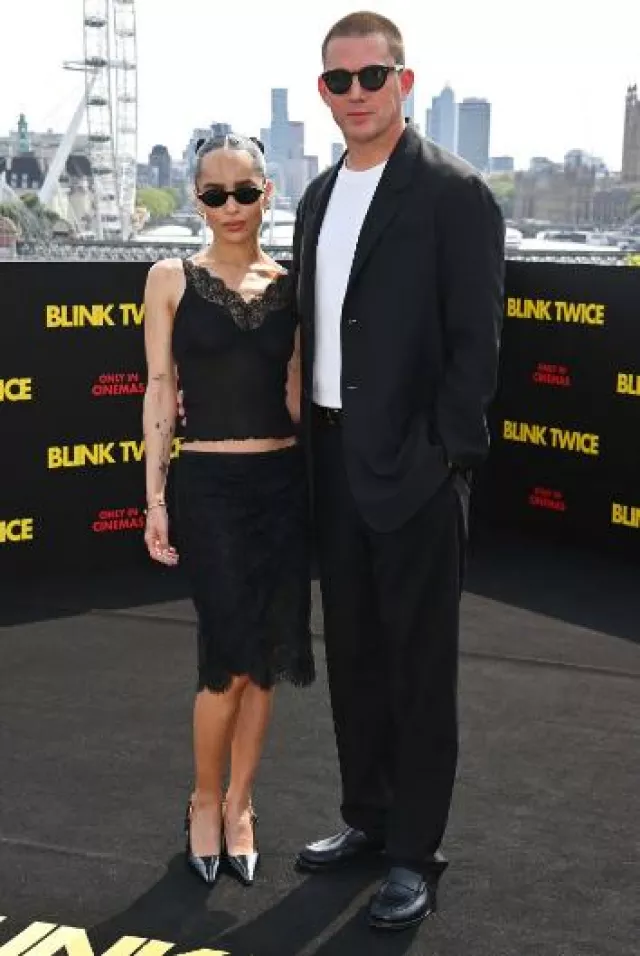 Saint Laurent Sl 751 Jeanne Sunglasses worn by Zoë Kravitz on her Blink Twice London Photocall on August 18, 2024