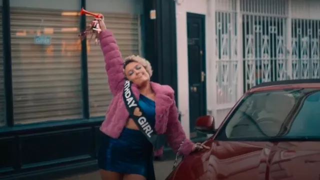 Oh Polly Nasira Cut Out Metallic Jersey Mini Dress In Electric Blue worn by Tamika (Cora Kirk) as seen in Daddy Issues (S01E02)