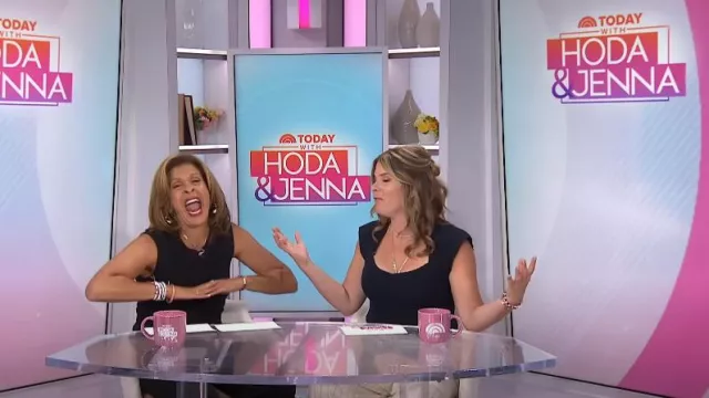 Pearl by Lela Rose Scallop Trim Knit Top worn by Jenna Bush Hager as seen in Today  with Hoda & Jenna on  with Hoda & Jenna on August 16, 2024