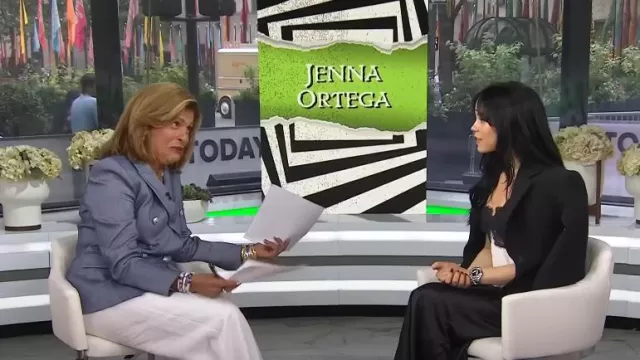 Veronica Beard Miller Dickey Jacket in Blue Melange worn by Hoda Kotb as seen in Today on  August 19, 2024