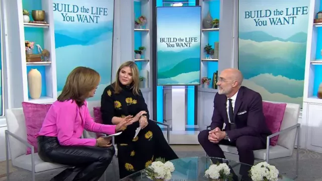 Lela Rose Needlepoint Sunflower Maxi Skirt worn by Jenna Bush Hager as seen in Today with Hoda & Jenna on August 19, 2024