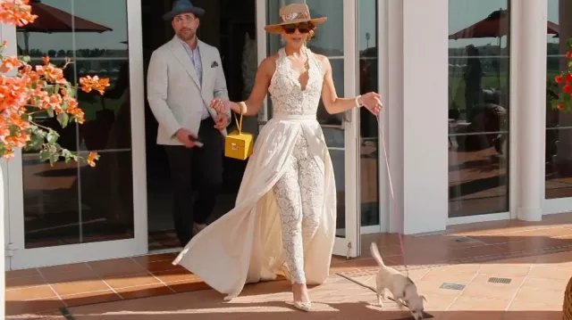 Stella McCartney Pearl Lace Jumpsuit worn by Taleen Marie as seen in The Real Housewives of Dubai S02E11 Spotern