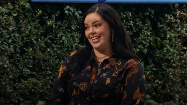 Wrangler Saddle Up Shirt worn by Lou Hockhauser (Miranda May) as seen in BUNK'D: Learning the Ropes (S07E16)